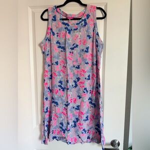 Joules Floral Midi Dress - Pink and Blue